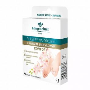 Langsteiner Komfort, plastry na odciski z kwasem salicylowym (4 sztuki w saszetkach) – wyrób medyczny - zdjęcie produktu