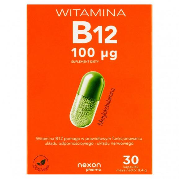 Nexon Witamina B12 100 mcg – suplement diety (30 kapsułek) Nexon Witamina B12 100 mcg – suplement diety (30 kapsułek) - zdjęcie produktu