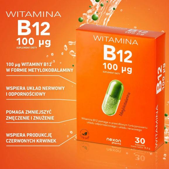 Nexon Witamina B12 100 mcg – suplement diety (30 kapsułek) Nexon Witamina B12 100 mcg – suplement diety (30 kapsułek) - zdjęcie produktu