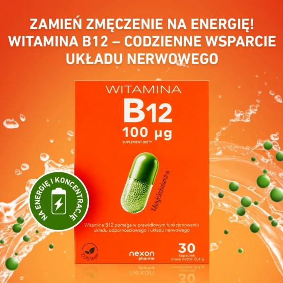 Nexon Witamina B12 100 mcg – suplement diety (30 kapsułek) Nexon Witamina B12 100 mcg – suplement diety (30 kapsułek) - zdjęcie produktu