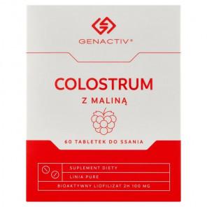 Colostrum z maliną Genactiv – suplement diety (60 tabletek do ssania) - zdjęcie produktu