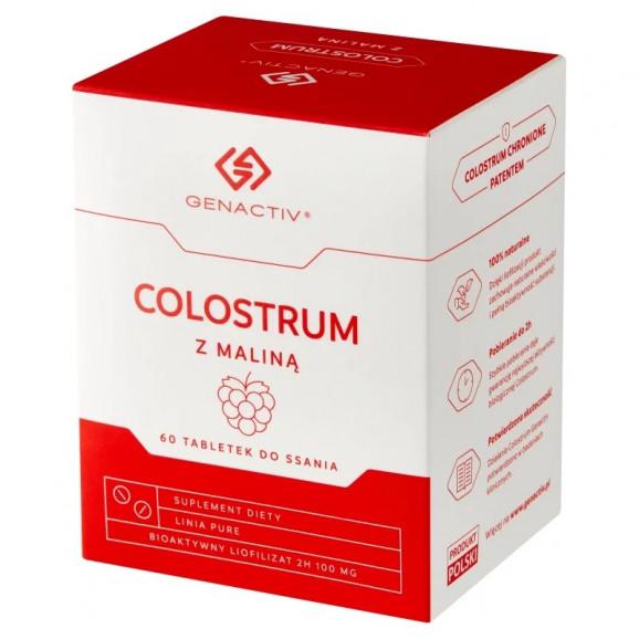 Colostrum z maliną Genactiv – suplement diety (60 tabletek do ssania) - zdjęcie produktu