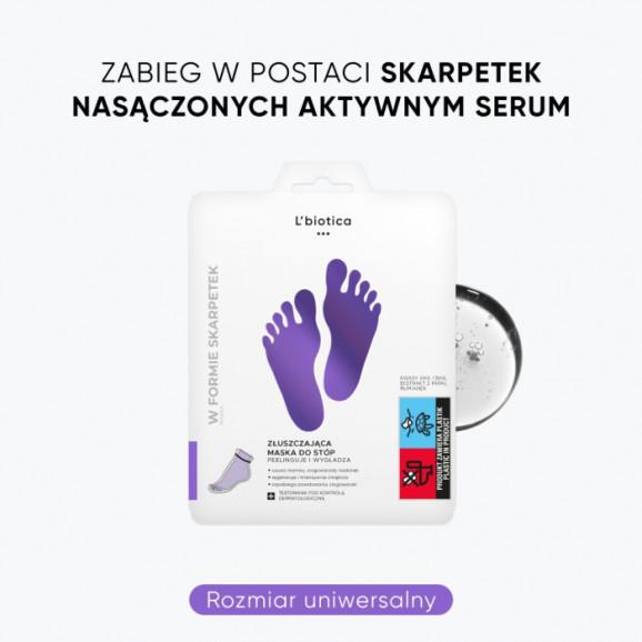 L'biotica złuszczająca maska do stóp w postaci nasączonych skarpetek (40 ml) - zdjęcie produktu