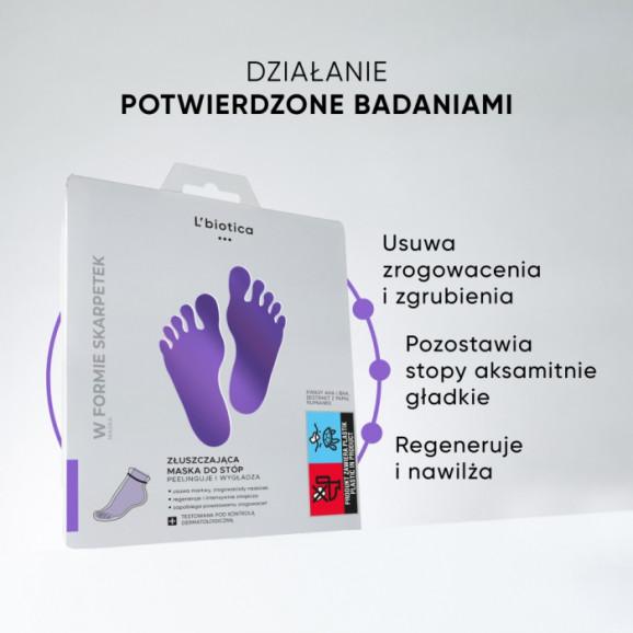L'biotica złuszczająca maska do stóp w postaci nasączonych skarpetek (40 ml) - zdjęcie produktu