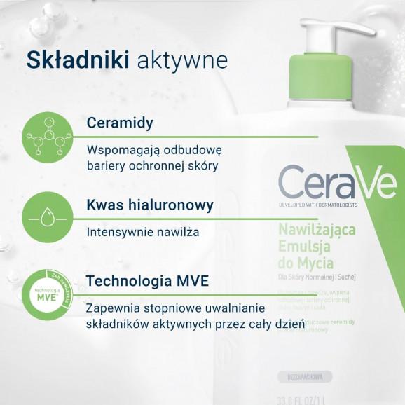 CeraVe Nawilżająca emulsja do mycia skóry suchej i normalnej (1000 ml) - zdjęcie produktu