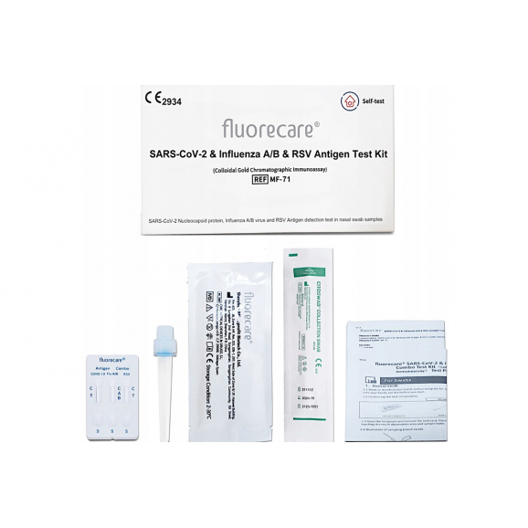 FLUORECARE TEST SARS-CoV-2 & Grypa A/B & RSV Antygen Combo (1 sztuka) - zdjęcie produktu