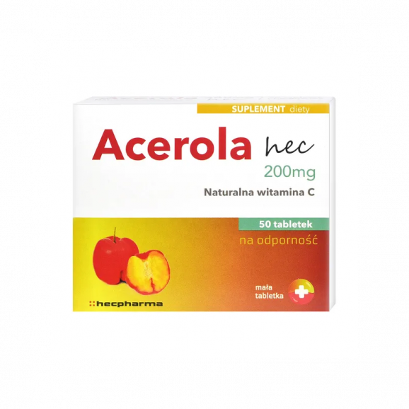 Acerola HEC 200 mg – suplement diety (50 tabletek) Acerola HEC 200 mg – suplement diety (50 tabletek) - zdjęcie produktu