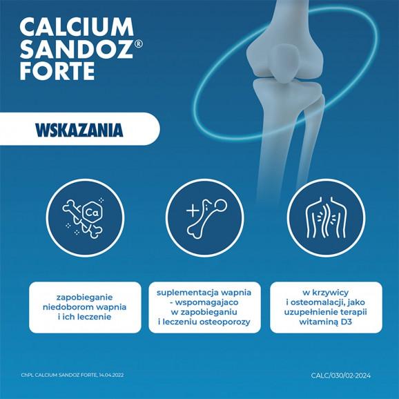 Calcium Sandoz Forte 500 mg – tabletki musujące (20 tabletek) - zdjęcie produktu