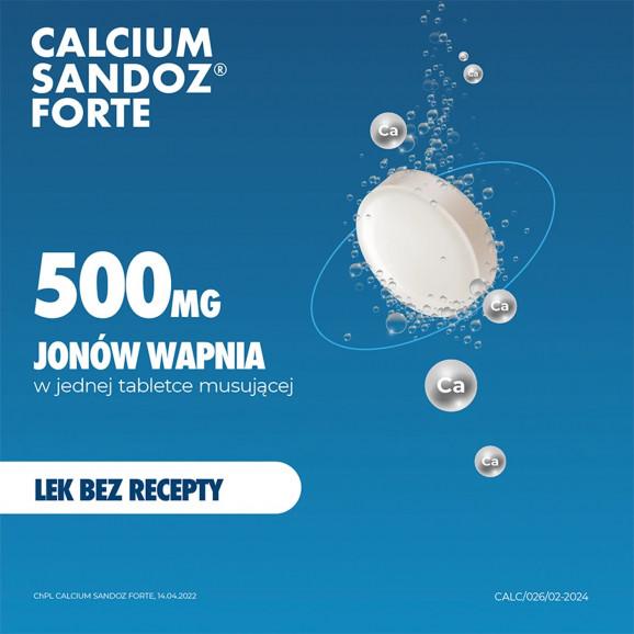 Calcium Sandoz Forte 500 mg – tabletki musujące (20 tabletek) - zdjęcie produktu