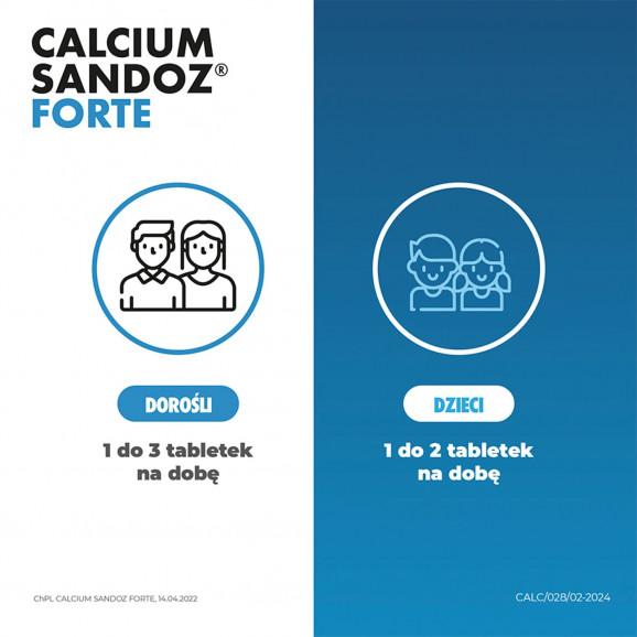Calcium Sandoz Forte 500 mg – tabletki musujące (20 tabletek) - zdjęcie produktu