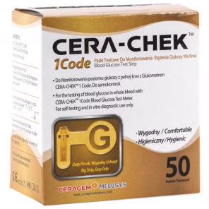 Cera-Chek 1 Code, test paskowy – paski do glukometru (50 sztuk) - zdjęcie produktu