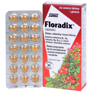 Floradix – tabletki z żelazem i kwasem foliowym (84 szt.) – suplement diety - zdjęcie produktu