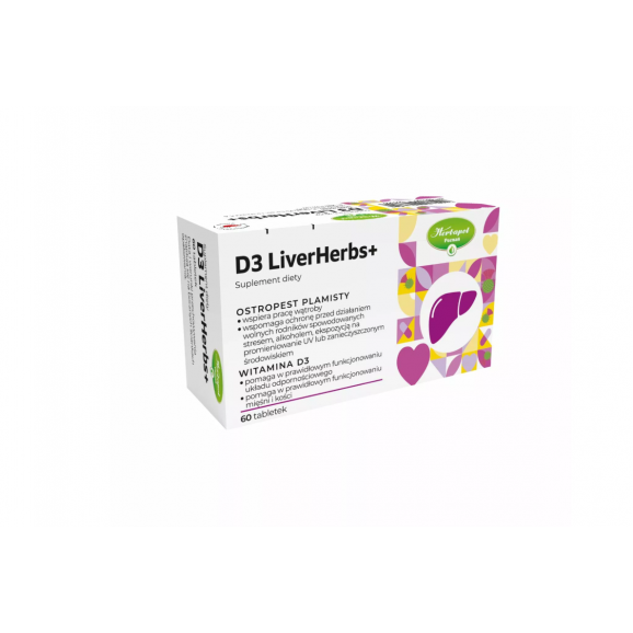 D3 LiverHerbs+ – suplement diety (60 tabletek) D3 LiverHerbs+ – suplement diety (60 tabletek) - zdjęcie produktu