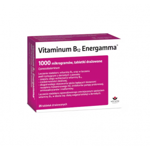 Vitaminum B12 Energamma 1000 mikrogramów, 25 tabletek drażowanych (lek OTC) - zdjęcie produktu