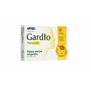 [31.07.2026] Gardło miód-cytryna APTEO Plus – suplement diety (16 pastylek do ssania) - zdjęcie produktu