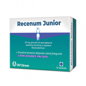 [31.07.2026] Recenum Junior 30 mg – lek bez recepty, granulat do sporządzania zawiesiny doustnej (10 saszetek) - zdjęcie produktu