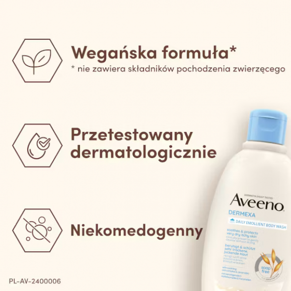 Aveeno Dermexa emolientowy żel do mycia ciała (300 ml) - zdjęcie produktu