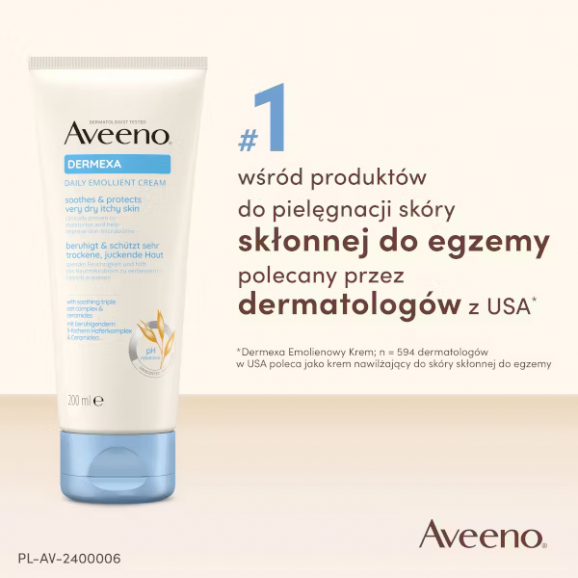 Aveeno Dermexa emolientowy krem (200 ml) Aveeno Dermexa emolientowy krem (200 ml) - zdjęcie produktu