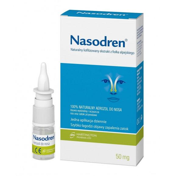 Nasodren, aerozol do nosa, 50 mg + 5 ml – wyrób medyczny Nasodren, aerozol do nosa, 50 mg + 5 ml – wyrób medyczny - zdjęcie produktu