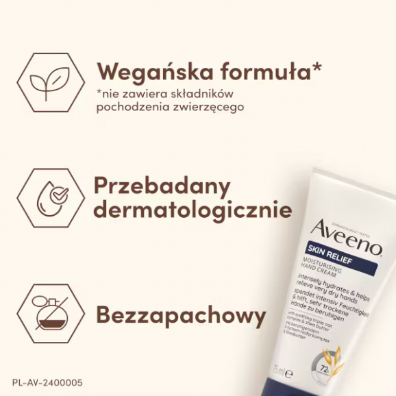 Aveeno Skin Relief Nawilżający krem do rąk (75 ml) - zdjęcie produktu