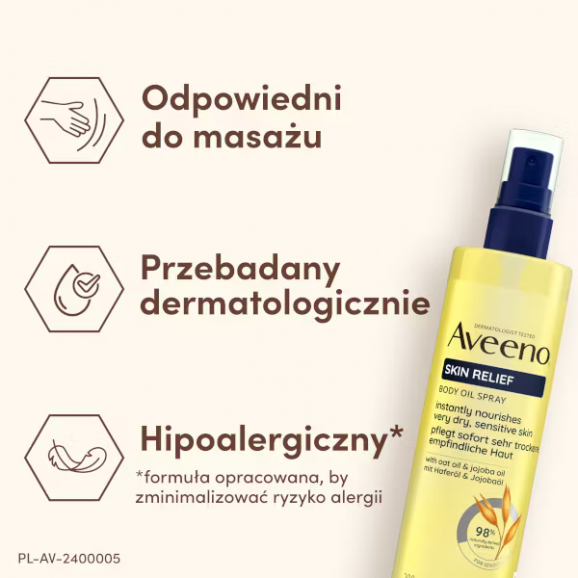 Aveeno Skin Relief olejek do ciała w sprayu (200 ml) - zdjęcie produktu