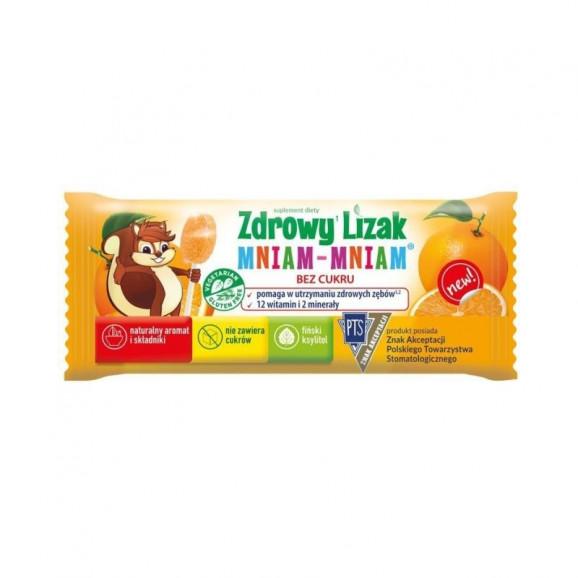 Zdrowy Lizak Mniam-Mniam o smaku pomarańczowym, 40 sztuk - zdjęcie produktu