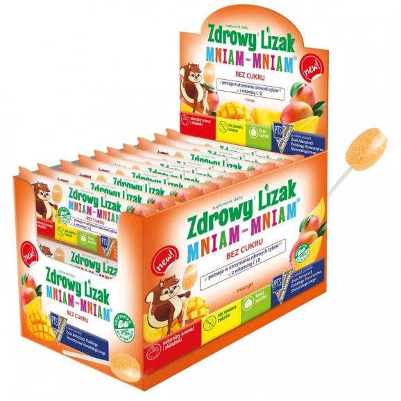 Zdrowy Lizak Mniam-Mniam o smaku mango, 40 sztuk Zdrowy Lizak Mniam-Mniam o smaku mango, 40 sztuk - zdjęcie produktu
