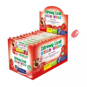 Zdrowy Lizak Mniam-Mniam o smaku truskawkowym, 40 sztuk - zdjęcie produktu