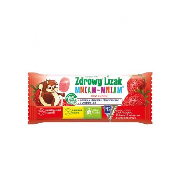 Zdrowy Lizak Mniam-Mniam o smaku truskawkowym, 40 sztuk - zdjęcie produktu