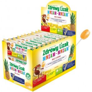 Zdrowy Lizak Mniam-Mniam o smaku ananasowym, 40 sztuk - zdjęcie produktu