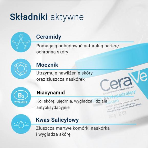 CeraVe SA, balsam wygładzający z ceramidami, skóra szorstka, z grudkami i sucha, 340 g CeraVe SA, balsam wygładzający z ceramidami, skóra szorstka, z grudkami i sucha, 340 g - zdjęcie produktu