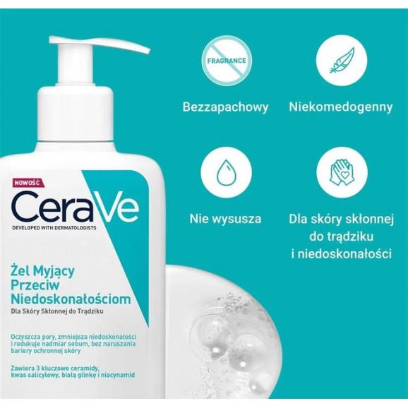 CeraVe Żel myjący przeciw niedoskonałościom 236 ml CeraVe Żel myjący przeciw niedoskonałościom 236 ml - zdjęcie produktu