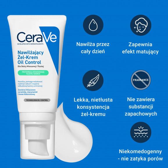 CeraVe Oil Control Nawilżający Żel-Krem dla skóry mieszanej i tłustej 52 ml - zdjęcie produktu