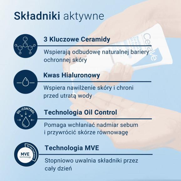 CeraVe Oil Control Nawilżający Żel-Krem dla skóry mieszanej i tłustej 52 ml - zdjęcie produktu