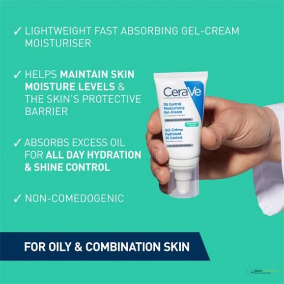 CeraVe Oil Control Nawilżający Żel-Krem dla skóry mieszanej i tłustej 52 ml - zdjęcie produktu