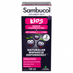 Sambucol Kids – syrop wspierający odporność z witaminą C, 120 ml - zdjęcie produktu