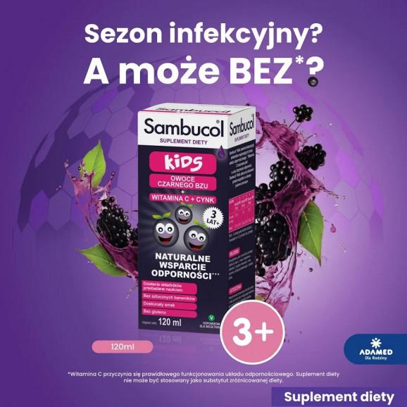 Sambucol Kids – syrop wspierający odporność z witaminą C, 120 ml - zdjęcie produktu