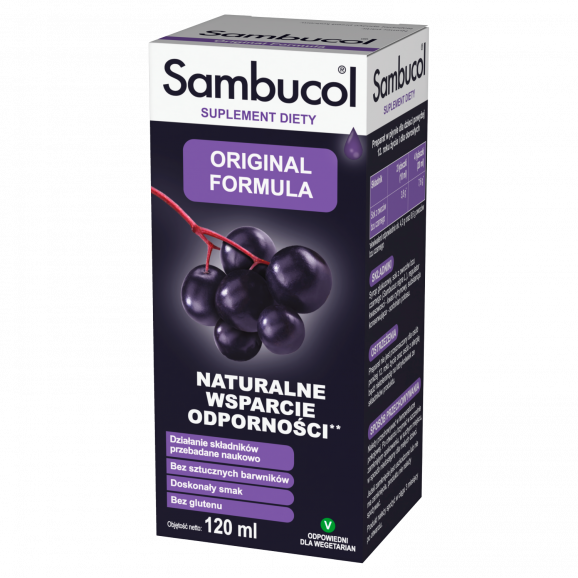 Sambucol Original Formula dla dzieci powyżej 12 roku i dorosłych, 120 ml Sambucol Original Formula dla dzieci powyżej 12 roku i dorosłych, 120 ml - zdjęcie produktu