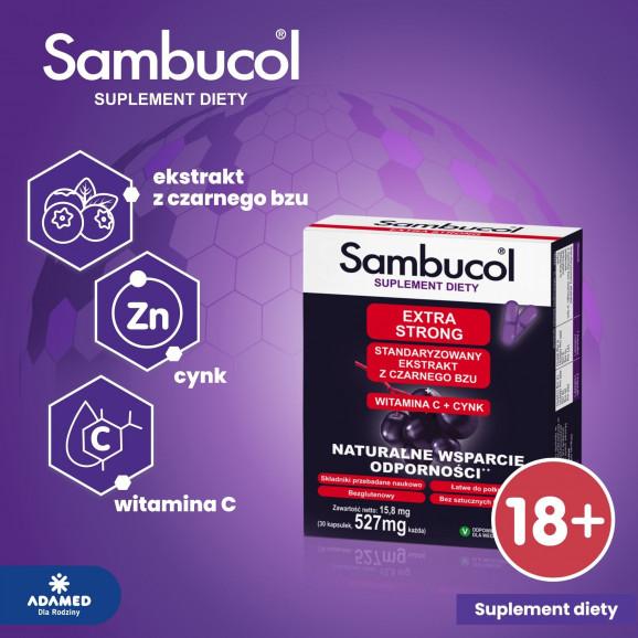 Sambucol Extra Strong – suplement diety 30 kapsułek - zdjęcie produktu