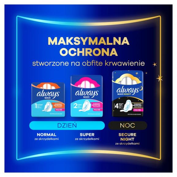 Always Maxi Night (Classic Night) – podpaski ze skrzydełkami na noc (8 sztuk) - zdjęcie produktu