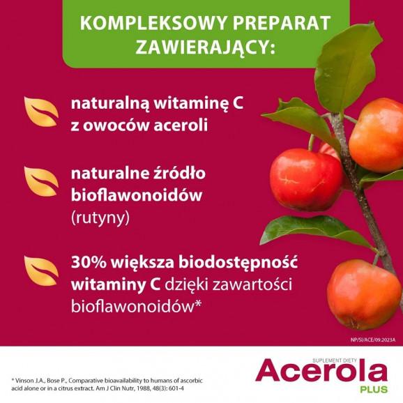 Acerola Plus, tabletki do ssania o smaku pomarańczowym – suplement diety (60 tabletek) - zdjęcie produktu