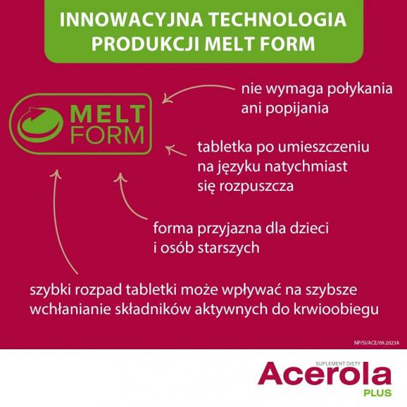 Acerola Plus, tabletki do ssania o smaku pomarańczowym – suplement diety (60 tabletek) - zdjęcie produktu