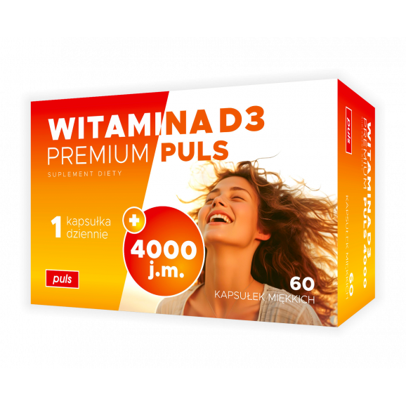 Witamina D3 Premium PULS 4000 j.m., kapsułki, 60 szt. Witamina D3 Premium PULS 4000 j.m., kapsułki, 60 szt. - zdjęcie produktu