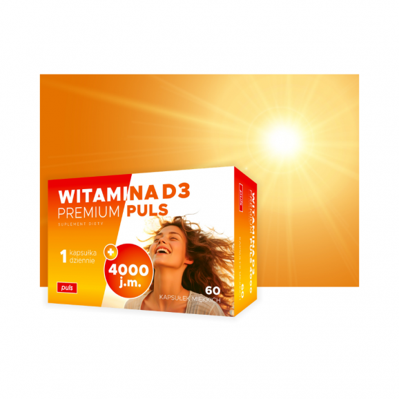 Witamina D3 Premium PULS 4000 j.m., kapsułki, 60 szt. Witamina D3 Premium PULS 4000 j.m., kapsułki, 60 szt. - zdjęcie produktu