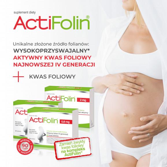 ActiFolin 0,8 mg – suplement diety (90 tabletek) dla kobiet planujących ciążę i w ciąży - zdjęcie produktu