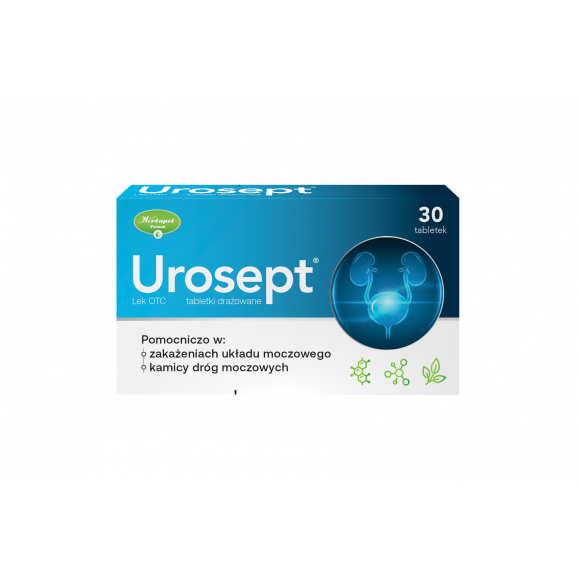 Urosept – tabletki drażowane na zakażenie układu moczowego 2 x 30 sztuk Urosept – tabletki drażowane na zakażenie układu moczowego 2 x 30 sztuk - zdjęcie produktu
