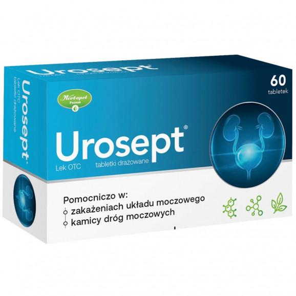 Urosept – tabletki drażowane na zakażenie układu moczowego 3 x 60 sztuk - zdjęcie produktu