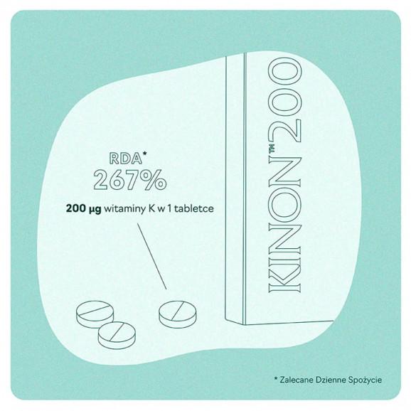 Kinon 200 – suplement diety z witaminą K2 MK-7 (30 tabletek) - zdjęcie produktu
