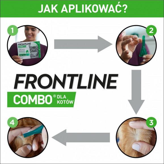 Frontline Combo Spot-on dla kotów – krople na pchły i kleszcze (3 pipety x 0,5 ml) - zdjęcie produktu