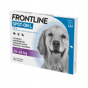 FRONTLINE Spot On dla psa 20–40 kg (L) – krople na pchły i kleszcze (3 pipety x 2,68 ml) - zdjęcie produktu